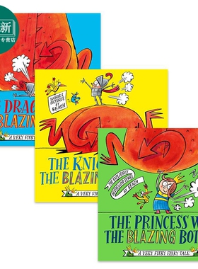 喷火龙系列3册套装 The Princess Knight Dragon With the Blazing Bottom 儿童绘本故事图画书 英文原版进口图书 又日新
