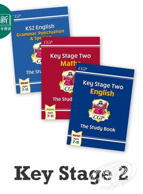 英国CGP教材 KS2 Catch-Up Essentials Study 3-6年级综合学习练习册3册 英语+阅读理解+数学 7-11岁