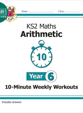 英国CGP原版教辅 New KS2 Maths 10-Minute Weekly Workouts: Arithmetic 新KS2 数学10分钟每周锻炼算术6年级 又日新