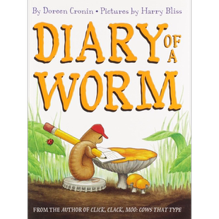 虫虫日记 Diary of a Worm 英文原版 儿童绘本 动物搞笑冒险故事 昆虫图画书 精装进口图书 4-8岁儿童读物 又日新