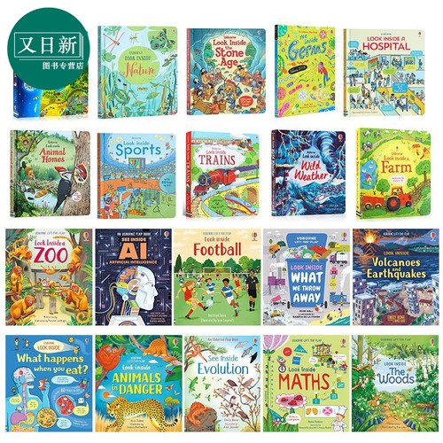 英文原版 Usborne Look Inside See Inside尤斯伯恩看里面揭秘系列合集 Hospital Animals homes 翻翻书 百科知识科普绘本纸板书