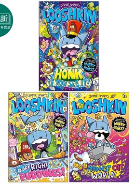 疯猫的日常记录 LOOSHKIN Series Illustrated Comics 3 Books Collection Set 英文原版 儿童漫画故事 进口童书 又日新