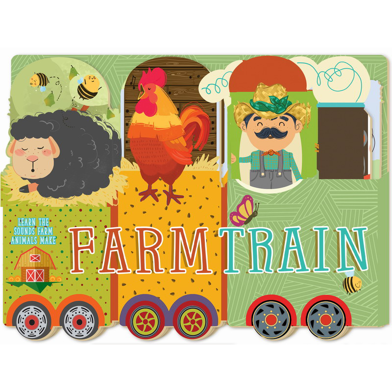 异形书 农场火车 Farm Train 英文原版 儿童纸板书 早教认知识物 绘本图画书 进口低幼童书 儿童读物 农场动物 又日新
