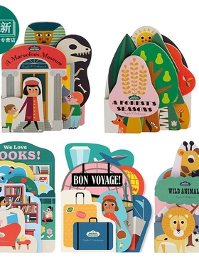 Bookscape Board Books 儿童纸板异形书5册套装 野生动物Animals 季节Seasons 喜爱图书 旅途Voyage 博物馆Museum 又日新
