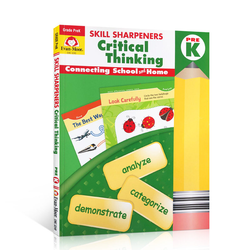 技能铅笔刀系列:批判性思维学前级 学龄前 英文原版 Skill Sharpeners Critical Thinking Grade Pre-K 练习册 教材教辅