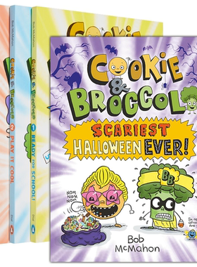 Cookie & Broccoli 桥梁漫画 饼干和西兰花1-4 英文原版 进口图书 儿童早期章节书 图画书 图像小说 5岁以上 又日新