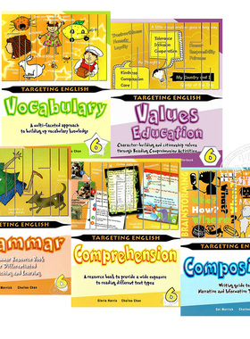 新加坡小学英语Targeting English套装第6级语法词汇阅读写作价值观教育共5册含答案