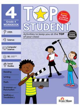 成为优等生：4级 Evan-moor Top Student G4 小学4年级课外练习 教材教辅 亲子学习 综合学科 英文原版