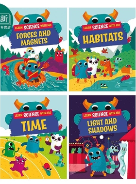 Learn Science with Mo 与毛毛怪一起学科学4册 光与影Light Shadows 栖息地Habitats 时间Time Forces Magnets 又日新