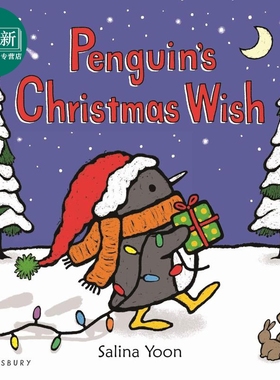 企鹅一族 企鹅的新年愿望 Salina Yoon Penguins Christmas Wish 英文原版 儿童纸板绘本 纸板书图画书 动物故事 又日新