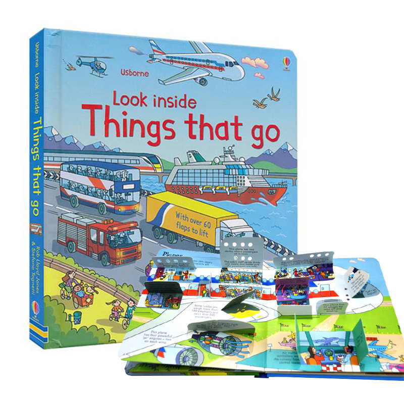 看里面低幼系列 揭秘交通工具 英文原版Look Inside Things That Go造物原理 科普纸板翻翻书 介绍车辆结构和功能