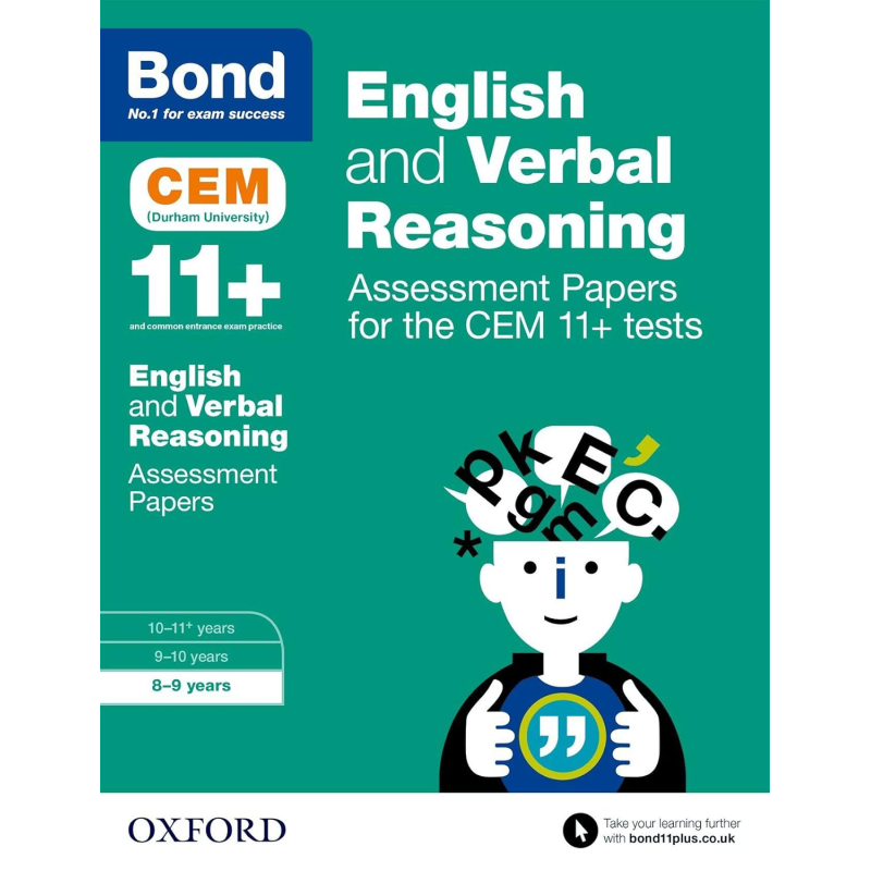 牛津邦德 11+ CEM 英语 和 语言推理 评估 试卷 8-9岁 含答案BOND 11+ CEM ENG & VR ASSESS PPRS 8-9 英文原版 又日新