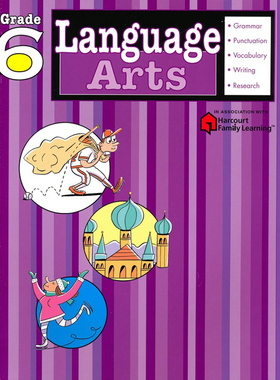 Flash kids语言艺术习题6年级 英文原版Language Arts:Grade6 英语词汇拼写学习 美国教材教辅工具书Harcourt Family Learnin