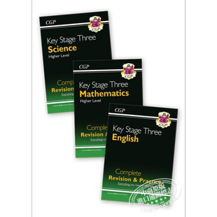 英国CGP教材 KS3 Complete Revision & Practice Higher KS3高级课程练习三册 科学+数学+英语 11-13岁