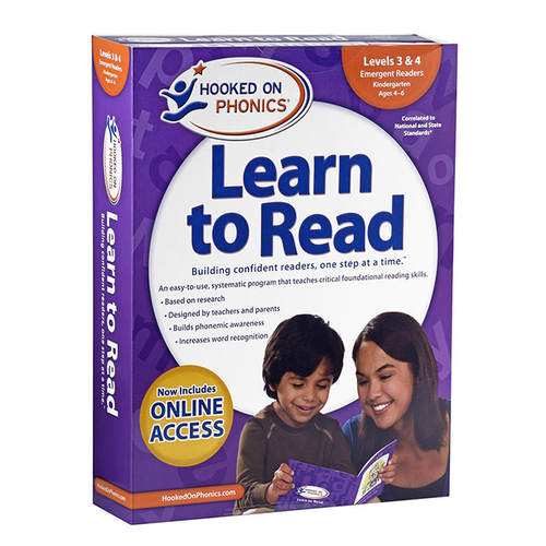 迷上自然拼读系列学与读幼儿园全集L3&4新版Hooked on Phonics Learn to Read K Complete Levels 3&4带DVD光盘 又日新