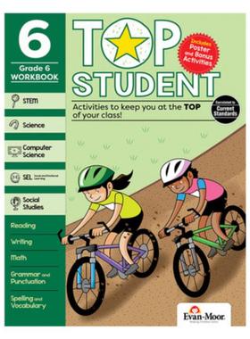 成为优等生：6级 Evan-moor Top Student G6 小学6年级课外练习 教材教辅 亲子学习 综合学科 英文原版