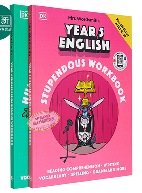 DK Mrs Wordsmith 沃德史密斯夫人 4-5阶英语练习2册套装 小学4 5年级 8-10岁 趣味插图 英文原版 手写 词汇 语法 又日新