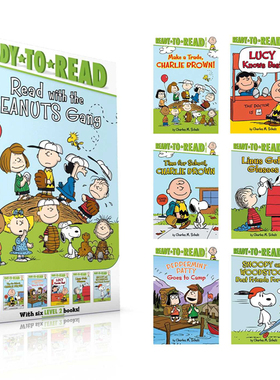 准备阅读2级 花生漫画6册 史努比 英文原版 Read with the Peanuts Gang 分级阅读 6-9岁