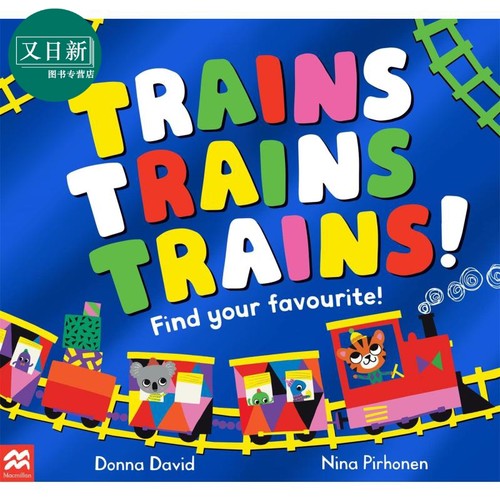 Trains Trains Trains 有趣的交通工具 火车 Donna David 英文原版 进口图书 学龄前低幼儿童绘本 车辆图画数数书 又日新