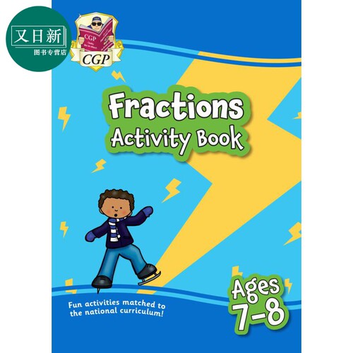 英国原版CGP教辅 7-8岁的新分数数学活动手册 非常适合家庭学习New Fractions Maths Activity Book for Ages 7-8 又日新