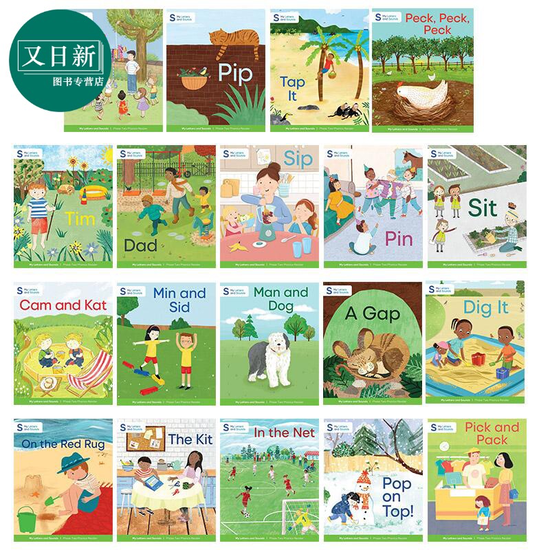 英文原版我的字母和声音 自然拼读读物一阶Pink A套装19本 4-5岁My Letters and Sounds Phonics Phase Two Pink A 又日新