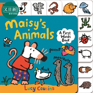纸板书 Book US小鼠波波异形书：动物单词书美版 Words Animals First 英文原版 Maisy 低幼亲子启蒙绘本