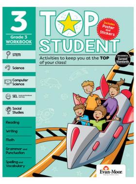成为优等生：3级 Evan-moor Top Student G3 小学3年级课外练习 教辅教材 亲子学习 综合学科 英文原版