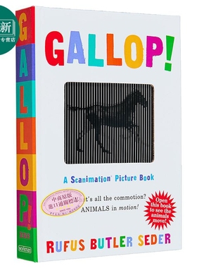 英文原版 视觉书 动物跑起来 Gallop A Scanimation Picture Book 马步 动画效果翻翻书 神奇动画书 光与影视觉 又日新