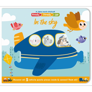 拼图书 在天空中 Ready Steady Go In The Sky jigsaw playbook 英文原版 儿童纸板绘本 亲子低幼纸板书 进口童书 又日新