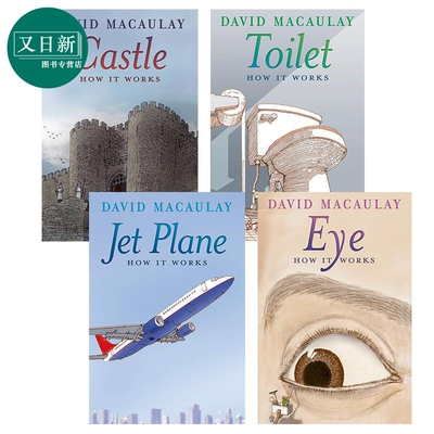 大卫 麦考利 How It Works 英文原版工作原理科普绘本4册 城堡Castle 眼睛Eye 喷气式飞机Jet Plane 厕所Toilet 又日新