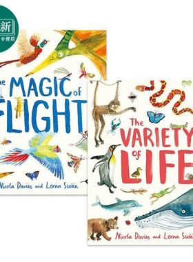 Lorna Scobie 动物知识科普英文儿童绘本2册套装 The Magic of Flight 飞行的魔力 Variety of Life 多样的生物 又日新