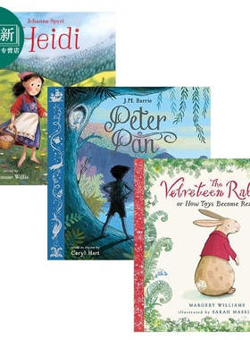 经典儿童文学故事绘本3册 海蒂 Heidi 绒毛兔 Velveteen Rabbit 彼得潘 Peter Pan 英文原版 进口图书 Nosy Crow