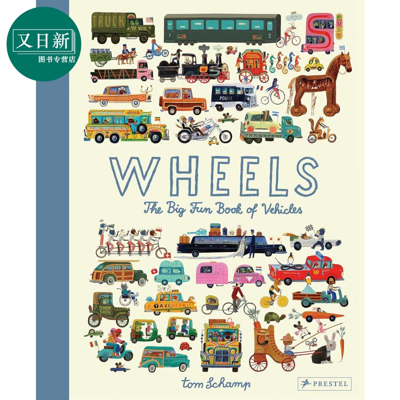 车轮有趣的车辆手册Tom Schamp Wheels The Big Fun Book of Vehicles英文原版儿童科普绘本精装进口儿童读物又日新