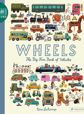 车轮 有趣的车辆手册Tom Schamp Wheels The Big Fun Book of Vehicles英文原版 儿童科普绘本 精装进口 儿童读物 又日新