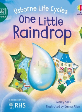 尤斯伯恩生命周期 小水滴 Life Cycles One Little Raindrop 英文原版 儿童纸板书 自然科学图画书 科普读物 进口 又日新