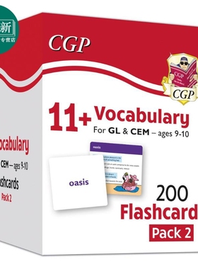 英国原版教辅CGP 11+ Vocab Cards Pack 2 ages 9-10 11+词汇卡包2，9-10岁 英文原版 进口图书 教材教辅参考书 又日新