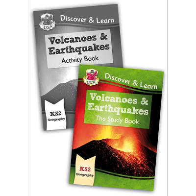英国CGP原版 KS2 Discover Learn Geography Volcanoes Earthquakes 地理学习活动套装2册 火山 地震 小学3-6年级