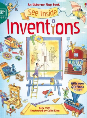 尤斯伯恩看里面揭秘系列 发明 See Inside Inventions 英文原版 儿童纸板书 翻翻书 进口自然科学读物 科普翻页书 又日新