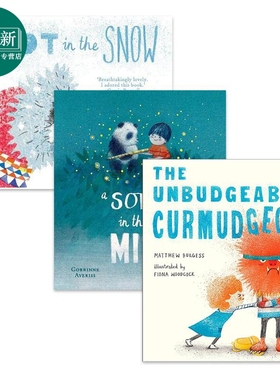 Fiona Woodcock 英文原版儿童故事绘本3册套装 A Dot In The Snow A Song In The Mist Unbudgeable Curmudgeon 又日新