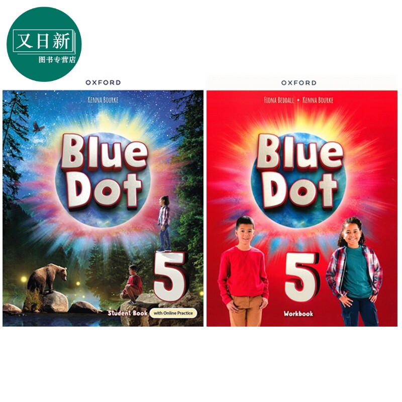 牛津少儿美语教材 Oxford Blue Dot 练习册+学生书5级别 中小学生英语教材原版进口美语发音小学英语bluedot教材 又日新