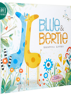 Kristyna Litten：Blue and Bertie 长颈鹿布鲁与贝蒂 低幼亲子故事绘本友谊 精装 英文原版 3-6岁