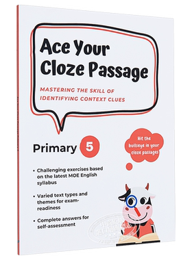 新加坡教辅 Ace Your Cloze Passage Primary 5 战胜英语完形填空 小学5年级 教辅练习 英语填空题 英文原版图书 又日新