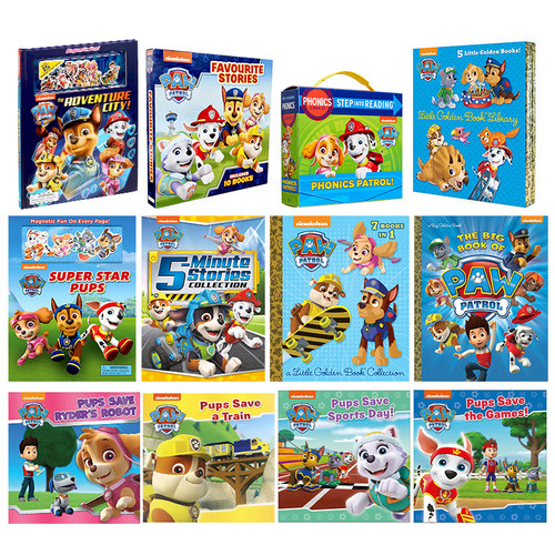 Paw Patrol 汪汪队英文原版进口儿童图书合集 Nickelodeon热播卡通动画 故事书 磁贴书 小金书故事集 自然拼读Phonics 又日新