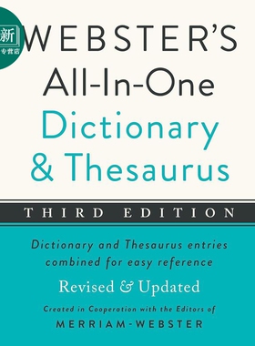 预售 韦氏综合词典和同义词库 2024年第三版 Webster s All In One Dictionary & Thesaurus 英文原版Merriam Webster 又日新