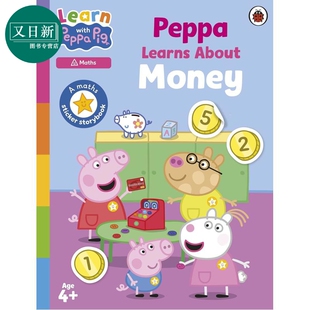 互动贴纸故事书 又日新 with About Money Learns Learn Peppa 日常生活知识学习 粉红猪 英文原版 与佩奇学理财