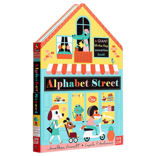字母街 英文原版 Alphabet Street 纸板书 长折页书 翻翻书 3-6岁 英语启蒙绘本