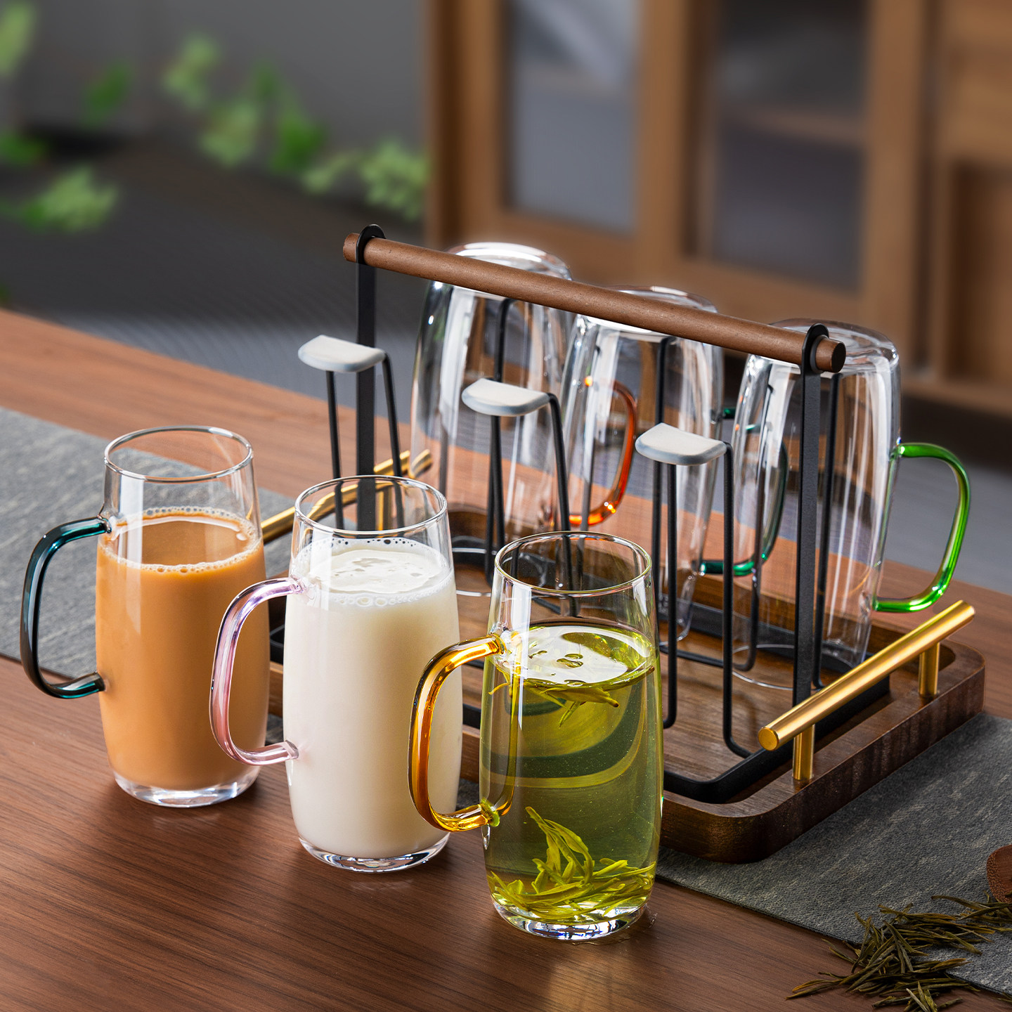 耐高温玻璃杯套装家用待客泡茶杯图片