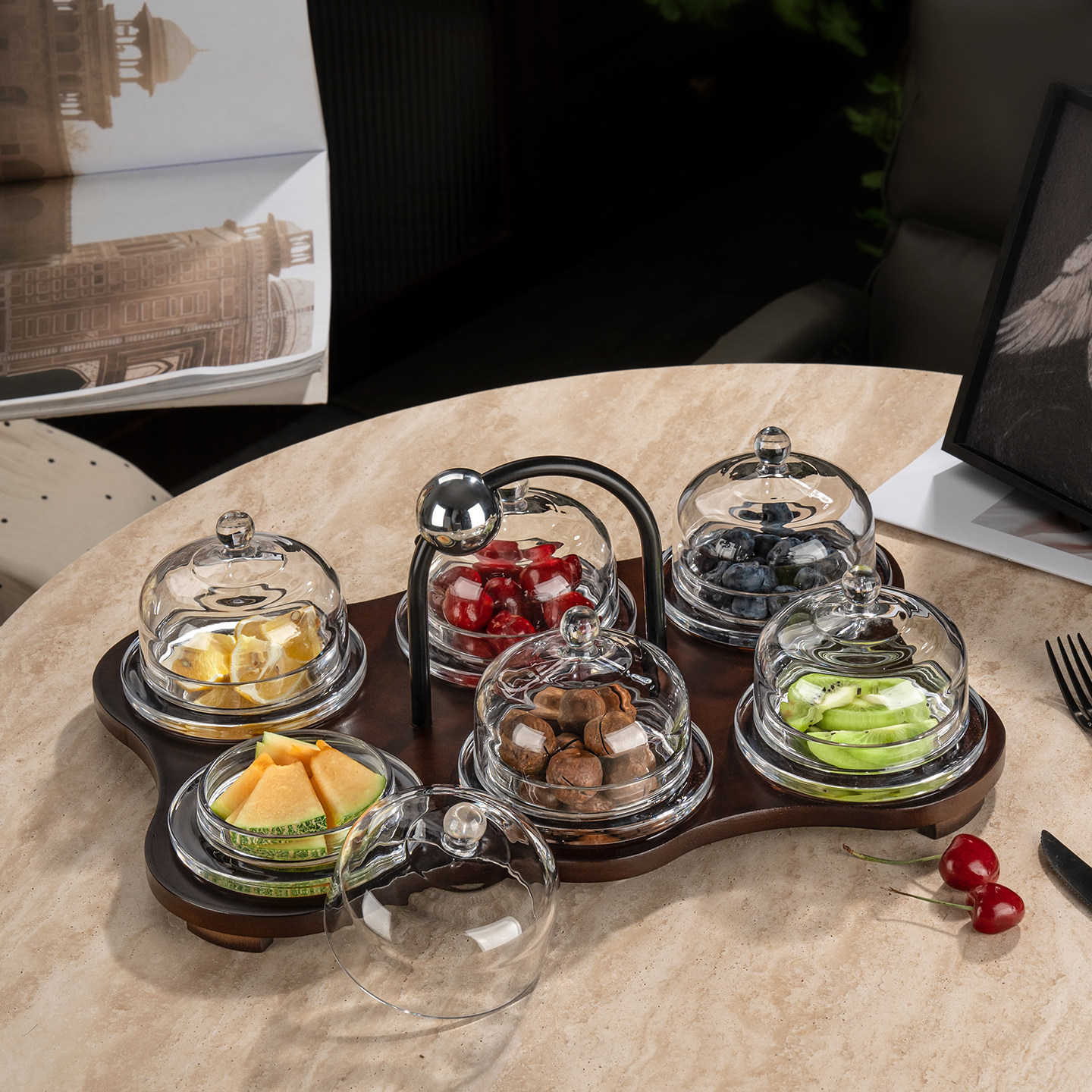 水果盘高端带盖玻璃点心干果高颜值零食甜点果切碗分格糖果小吃碟,餐饮具,果盆/果盘/果篮,淘宝优惠券,粉丝福利购,淘宝优惠卷