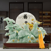 三羊开泰摆件三阳开泰玉石平安扣客厅玄关酒柜装 饰品乔迁新居礼品