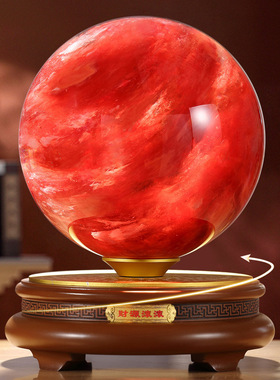 蛇年水晶球摆件天然水晶球琉璃球转运珠鸿运球客厅装饰品乔迁礼品